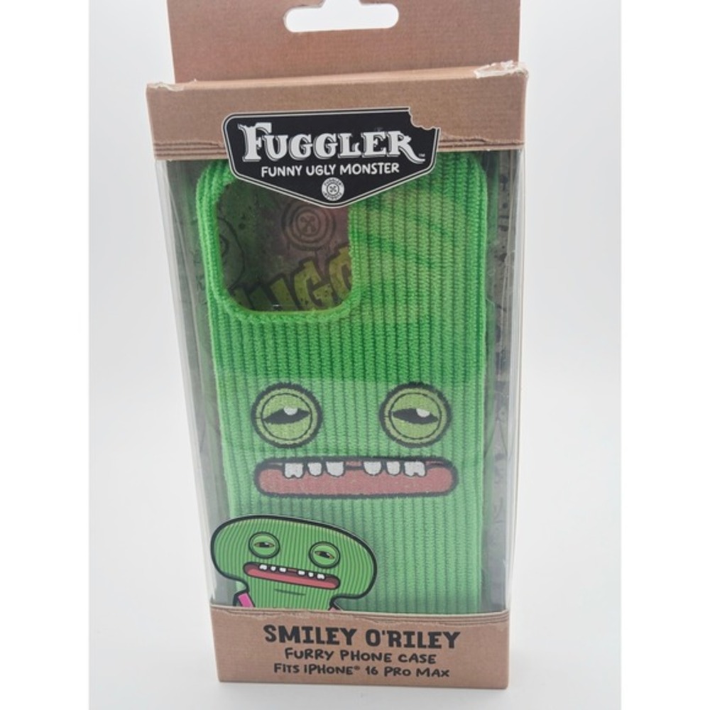 Fuggler Smiley O'Riley Furry Phone Case Green iPhone 16 Pro Max NEW